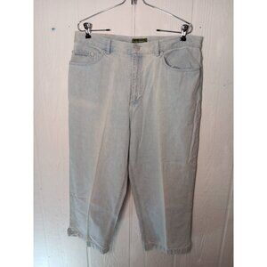 LRL Lauren Jeans Co Women's 16 Blue Denim Classic Capri Jeans Light Wash Cotton